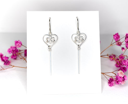 Sterling Silver Celtic Infinity Heart Earrings * Celtic gift * Infinity knot