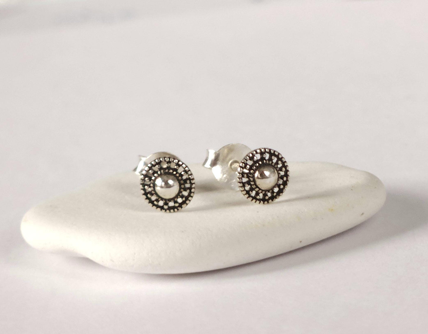 Filigree Small Stud Sterling Silver * Feminine jewellery * Gold stud * Boho stud