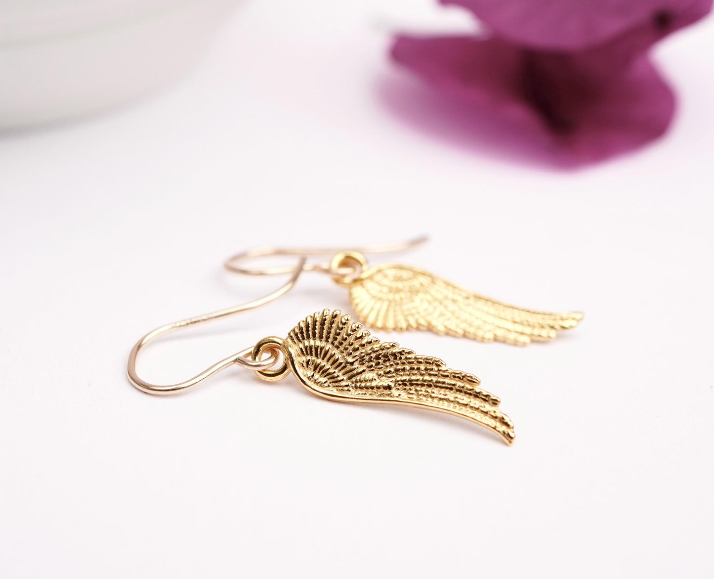 Cute Small Angel Wing Earrings * Dainty earrings * Gift for her *