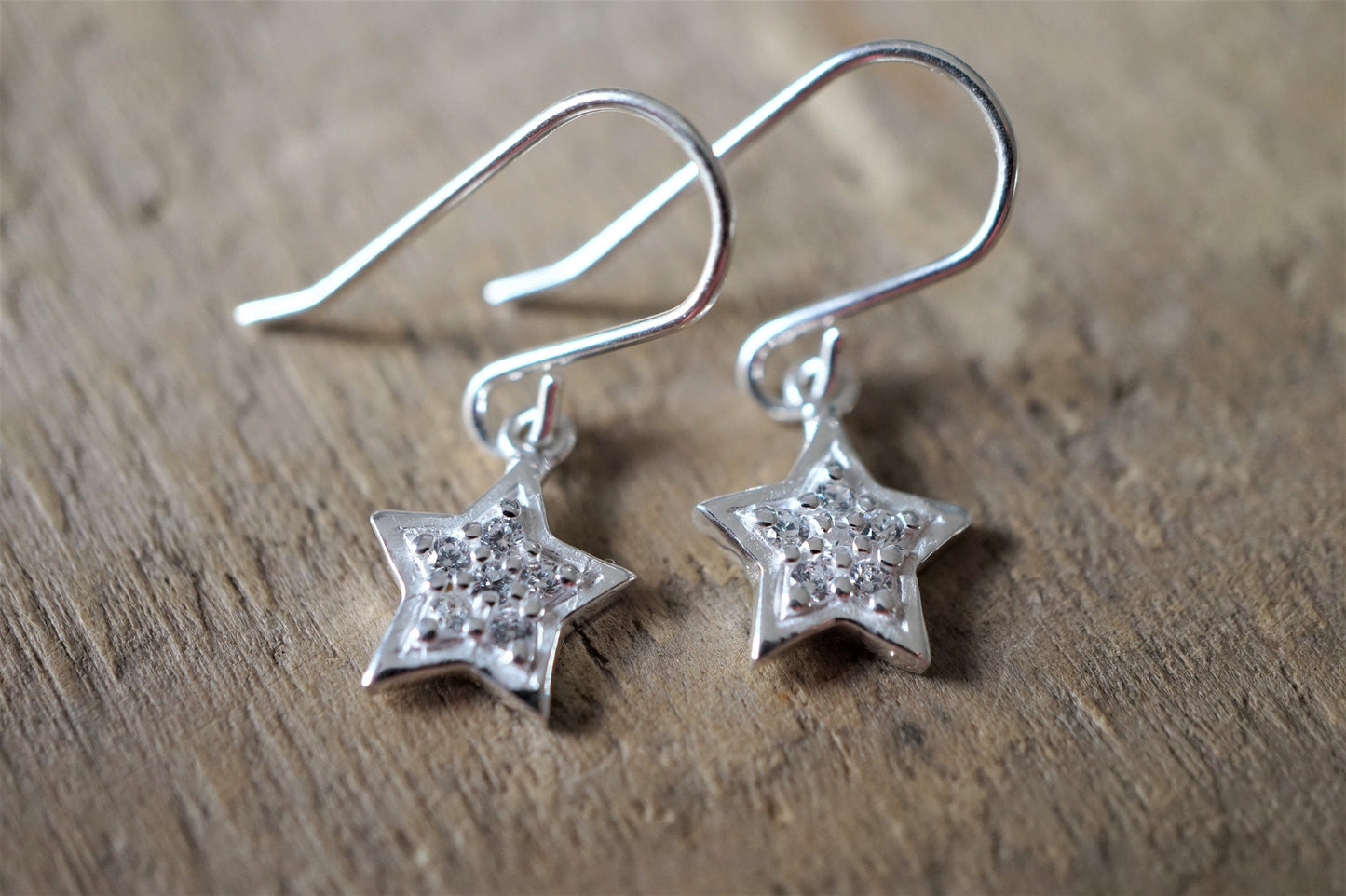 Sterling Silver Zirconia Star/Heart Earrings * Star jewellery * Heart gift