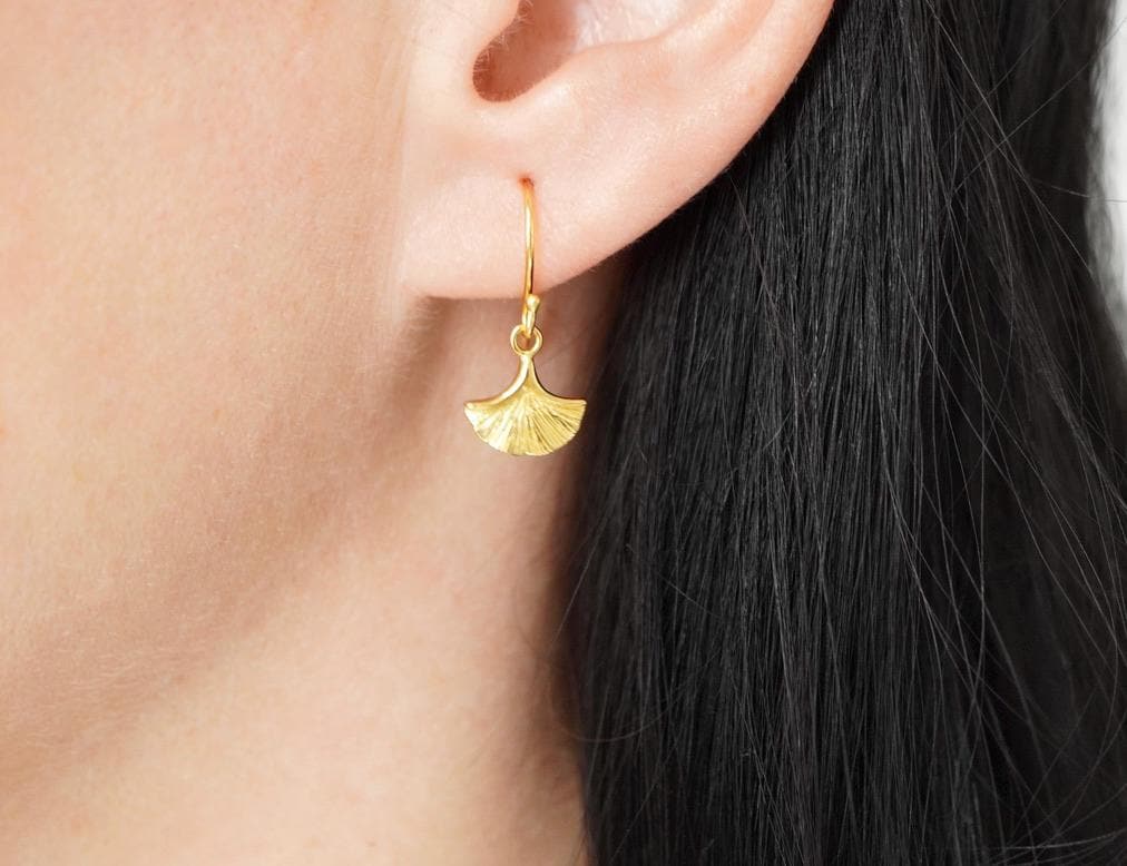 Ginkgo Leaf Earrings * Leaf earrings *  Ginkgo Biloba *