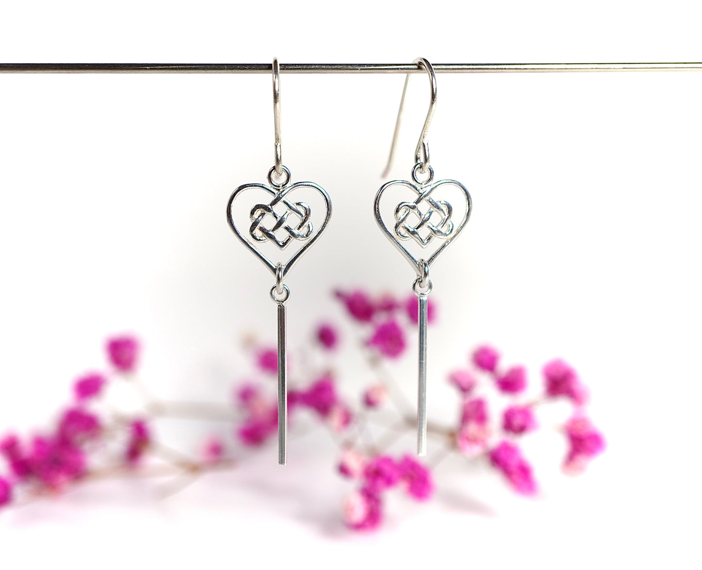 Sterling Silver Celtic Infinity Heart Earrings * Celtic gift * Infinity knot