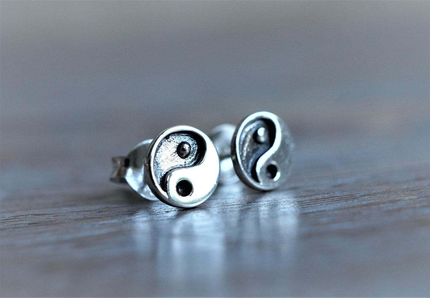 Small Yin-Yang Ear Stud Sterling silver * Gift for her * Balance earring * Yoga earrings