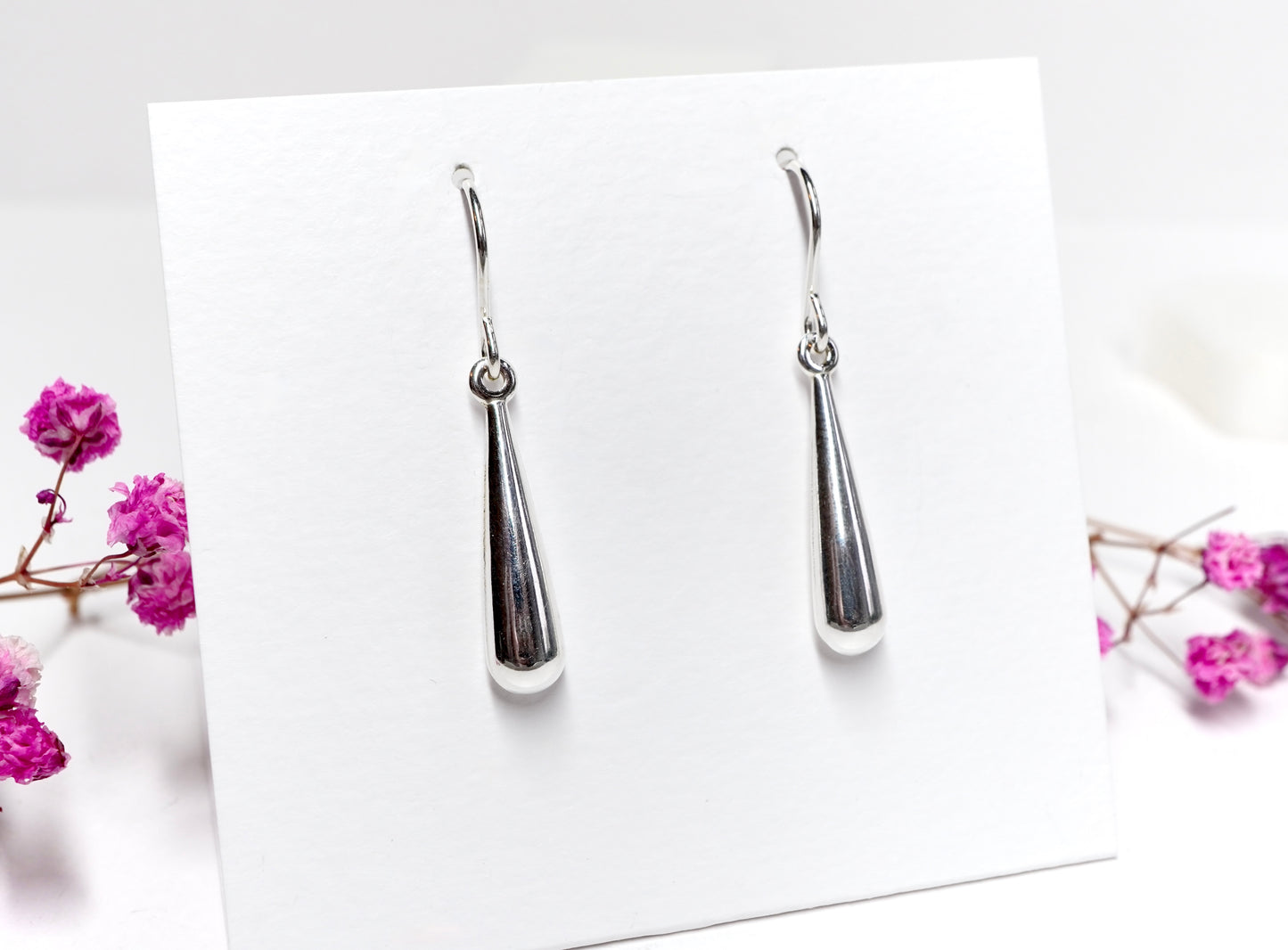 Sterling Silver Teardrop Earrings * Minimalist Drop Earrings * Lightweight Everyday Jewellery