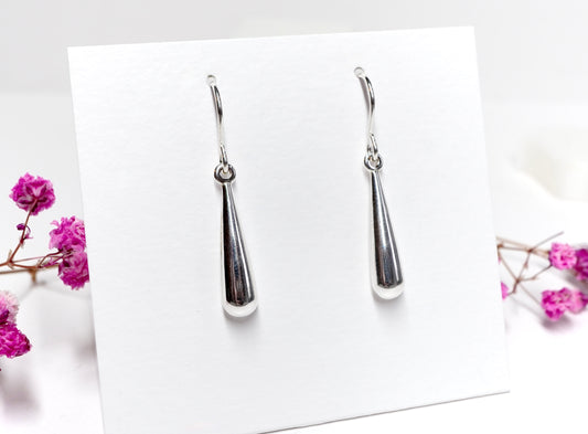 Sterling Silver Teardrop Earrings * Minimalist Drop Earrings * Lightweight Everyday Jewellery