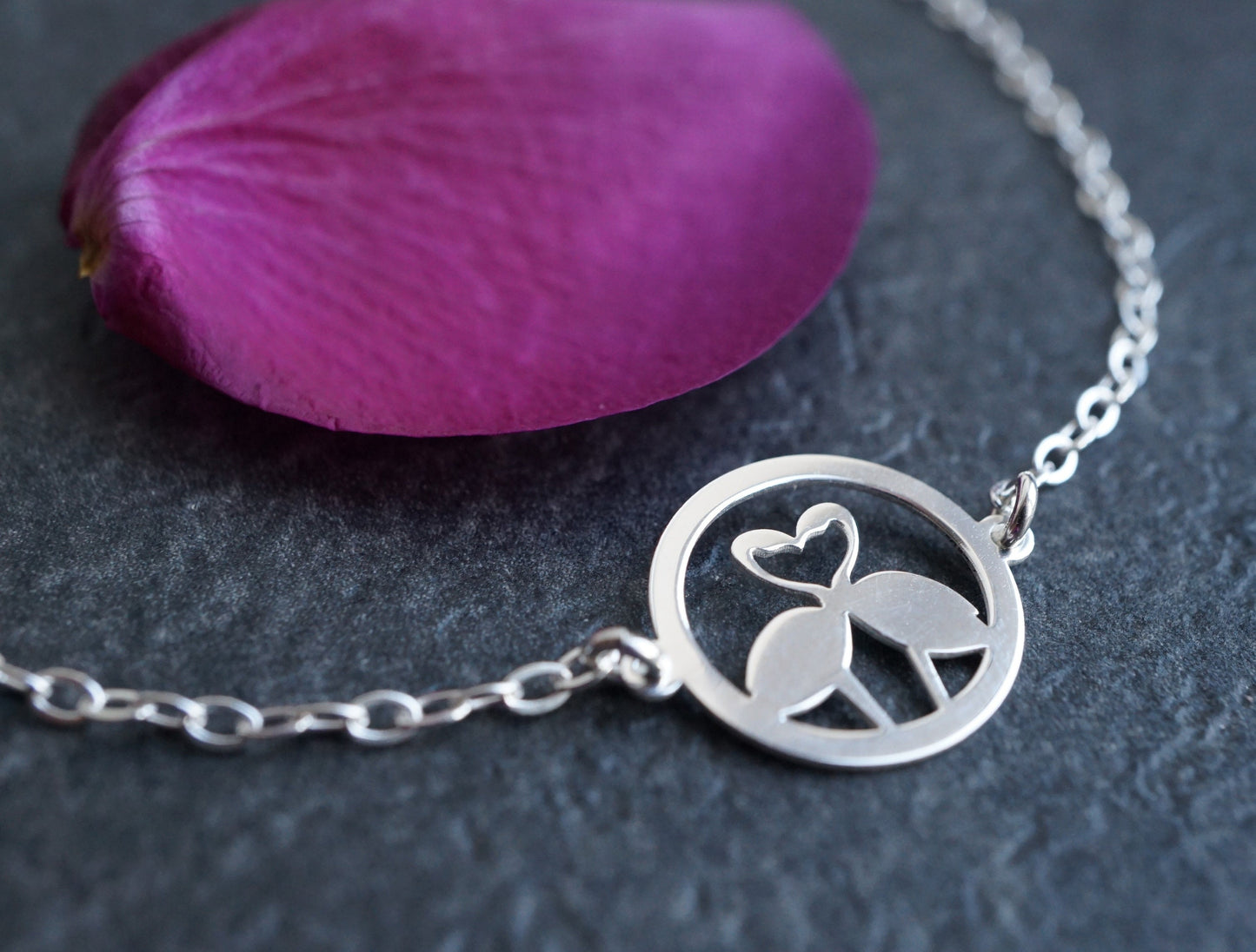 Loving Flamingo Sterling Silver Bracelet * Layered Bracelet * Dainty Bracelet * Gift for her