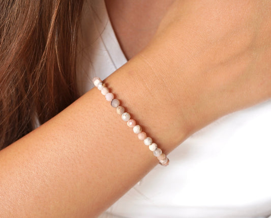 Pink Opal Bracelet * Birthstone of October * Sterling Silver * Gift for her