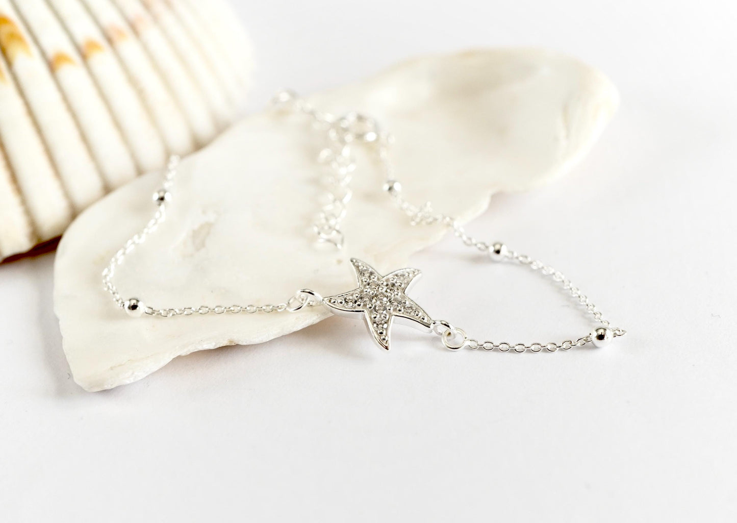Dainty Starfish Sterling Silver Bracelet * Gift For Her * Summer jewelry * Nautical bracelet