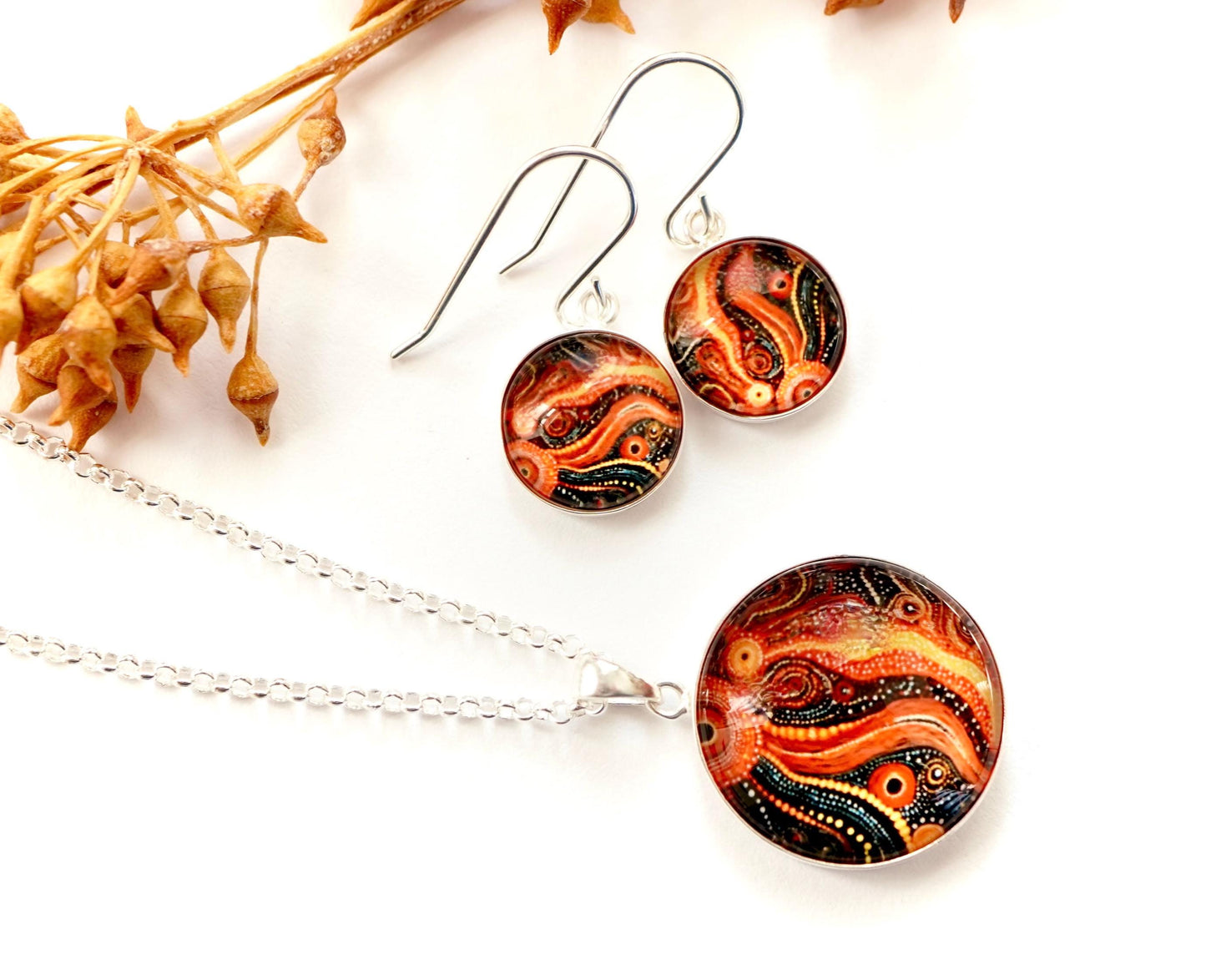 Colourful Sterling Silver Necklace * Gift for her* Pendant necklace