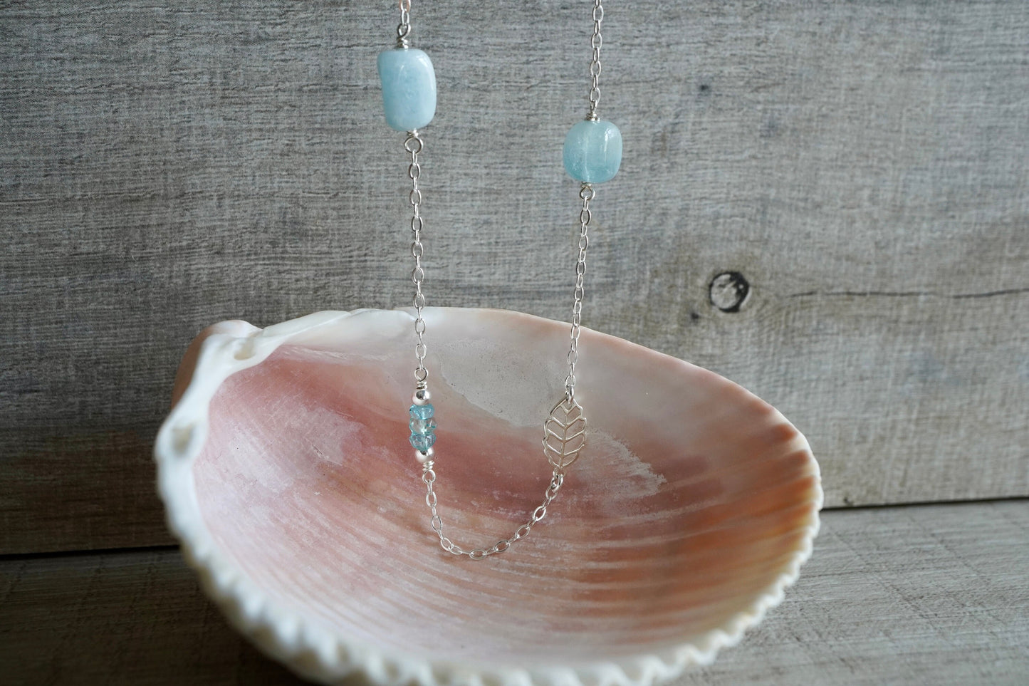 Aquamarine Sterling Silver Necklace * March Birthstone * Aquamarine Jewelry * Dainty Necklace * Gift for her * Feminine