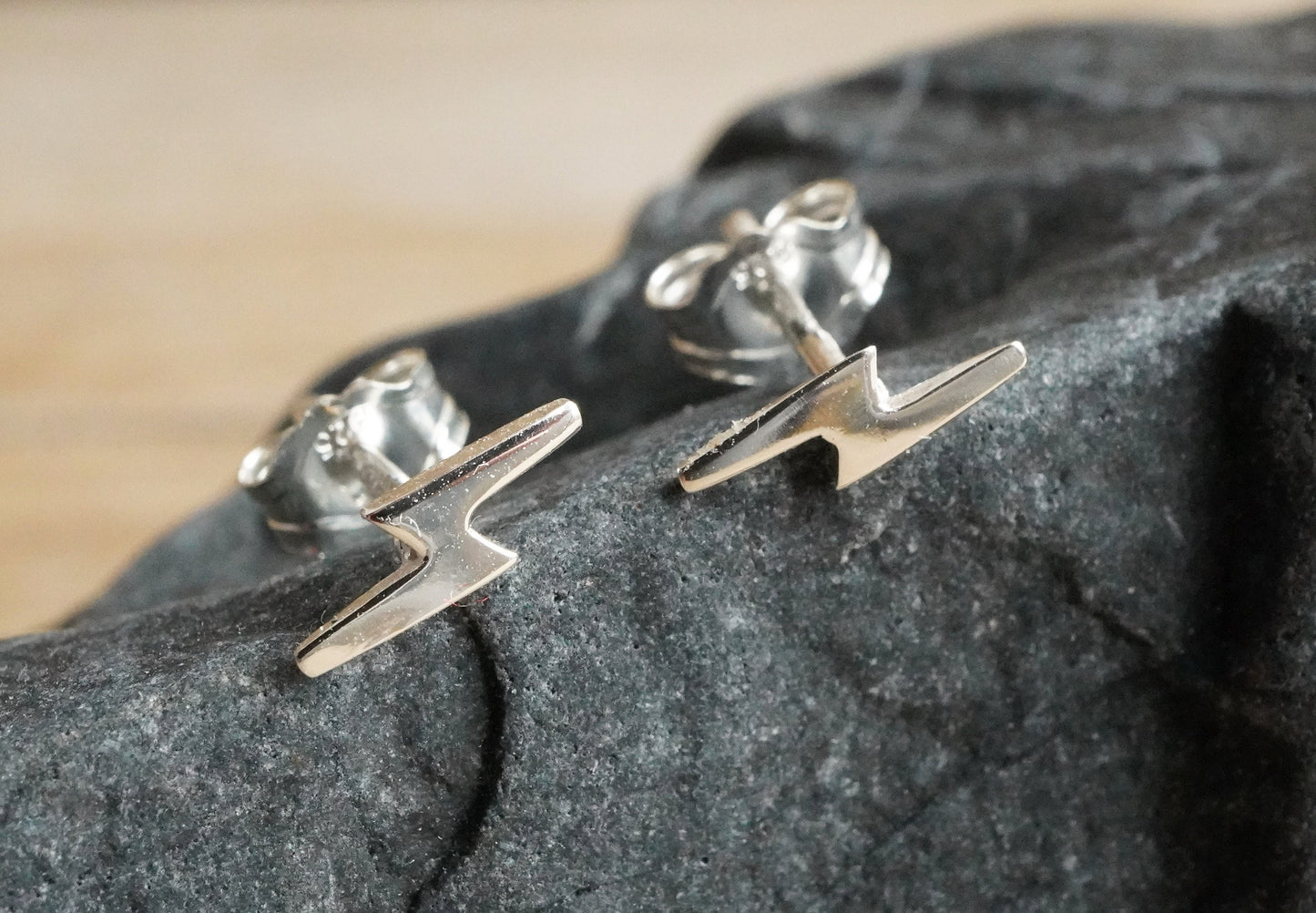 Lightning Sterling Silver Dainty Ear Stud* Feminine * Thunderbolt jewellery