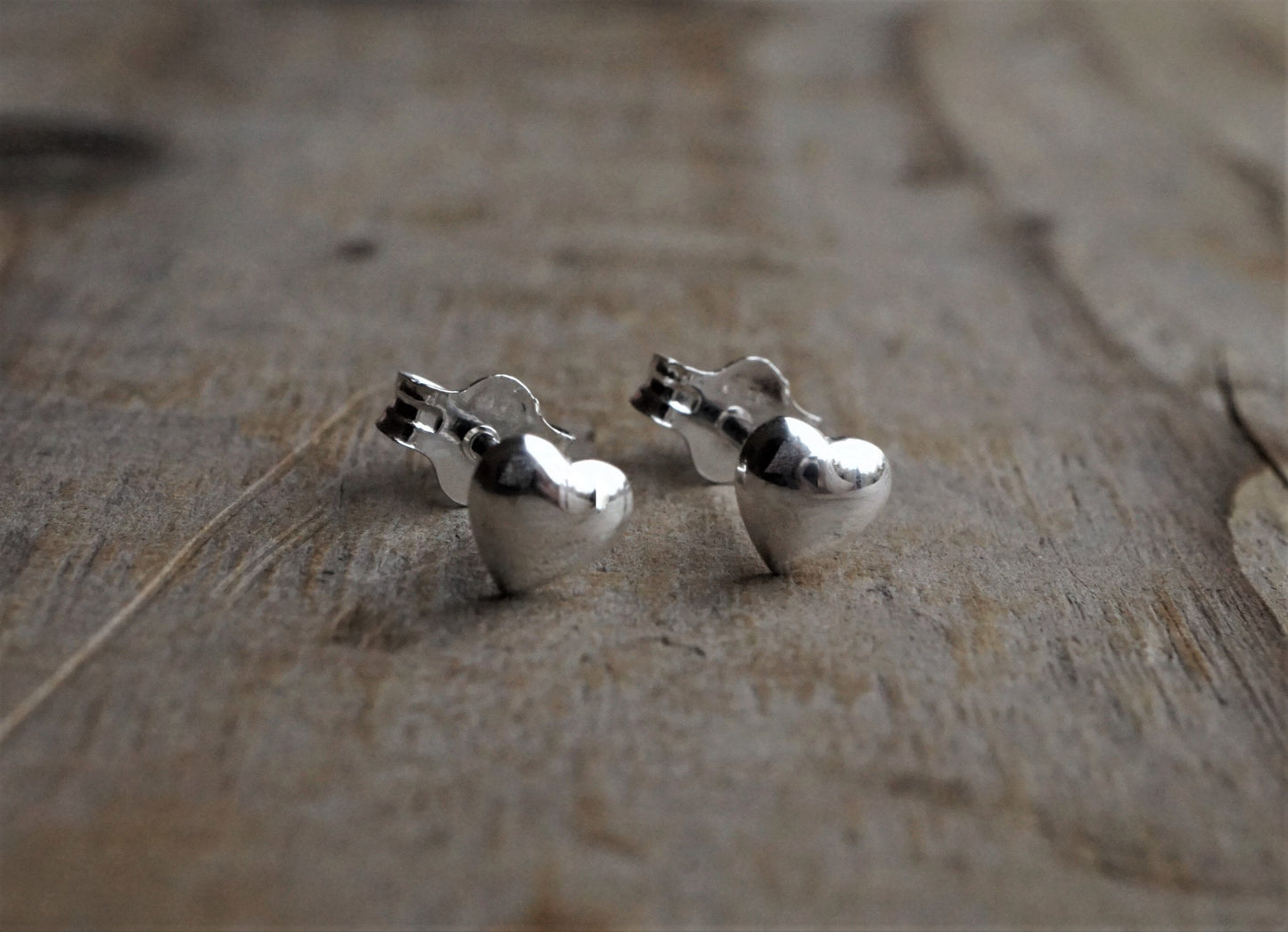 Small Puff Heart Stud Earrings * Stud Earrings * Heart earrings * Sterling silver stud