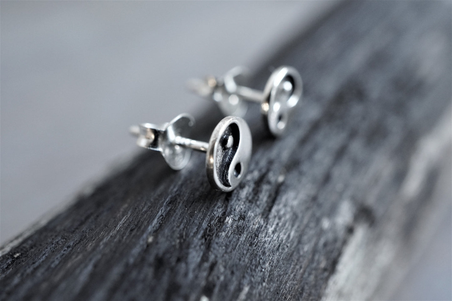 Small Yin-Yang Ear Stud Sterling silver * Gift for her * Balance earring * Yoga earrings