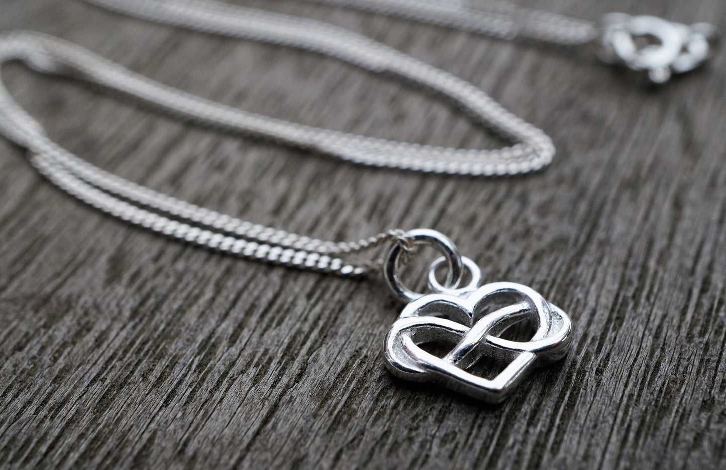 Infinity in Heart Sterling Silver Delicate Necklace* Dainty* Gift for her* Feminine* Celtic heart