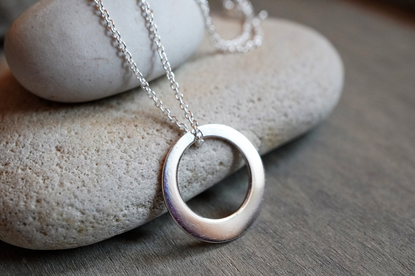Sterling Silver Circle Necklace * Gift for her * Minimalist jewellery