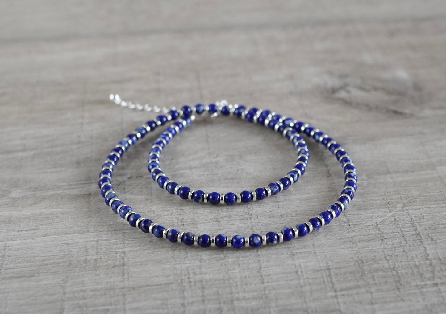 Lapis Lazuli Hematite Necklace * Blue Necklace * Sept birthstone