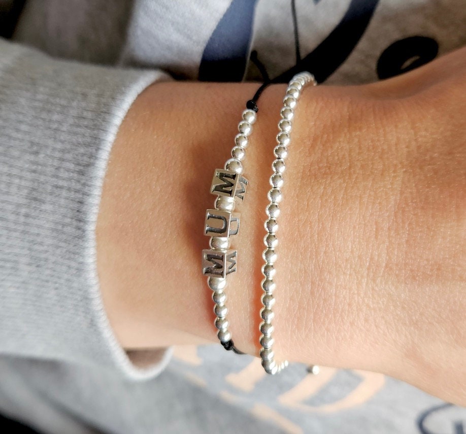 Mum Sterling Silver Cord Bracelet * Mum gift * Gift for her