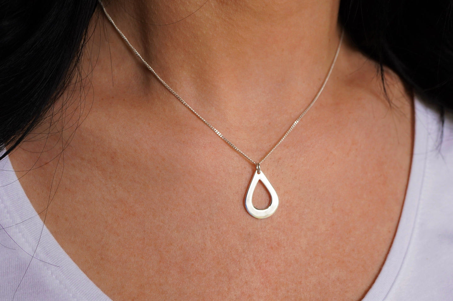 Sterling Silver Drop Delicate Necklace *Minimalist necklace * Gift for her * Feminine * Layered necklace
