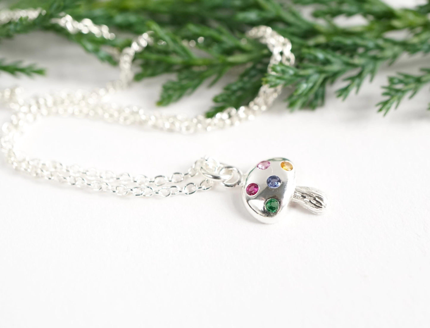 Small Mushroom Necklace * Dainty Feminine Necklace * Mushroom fan * Gift for her