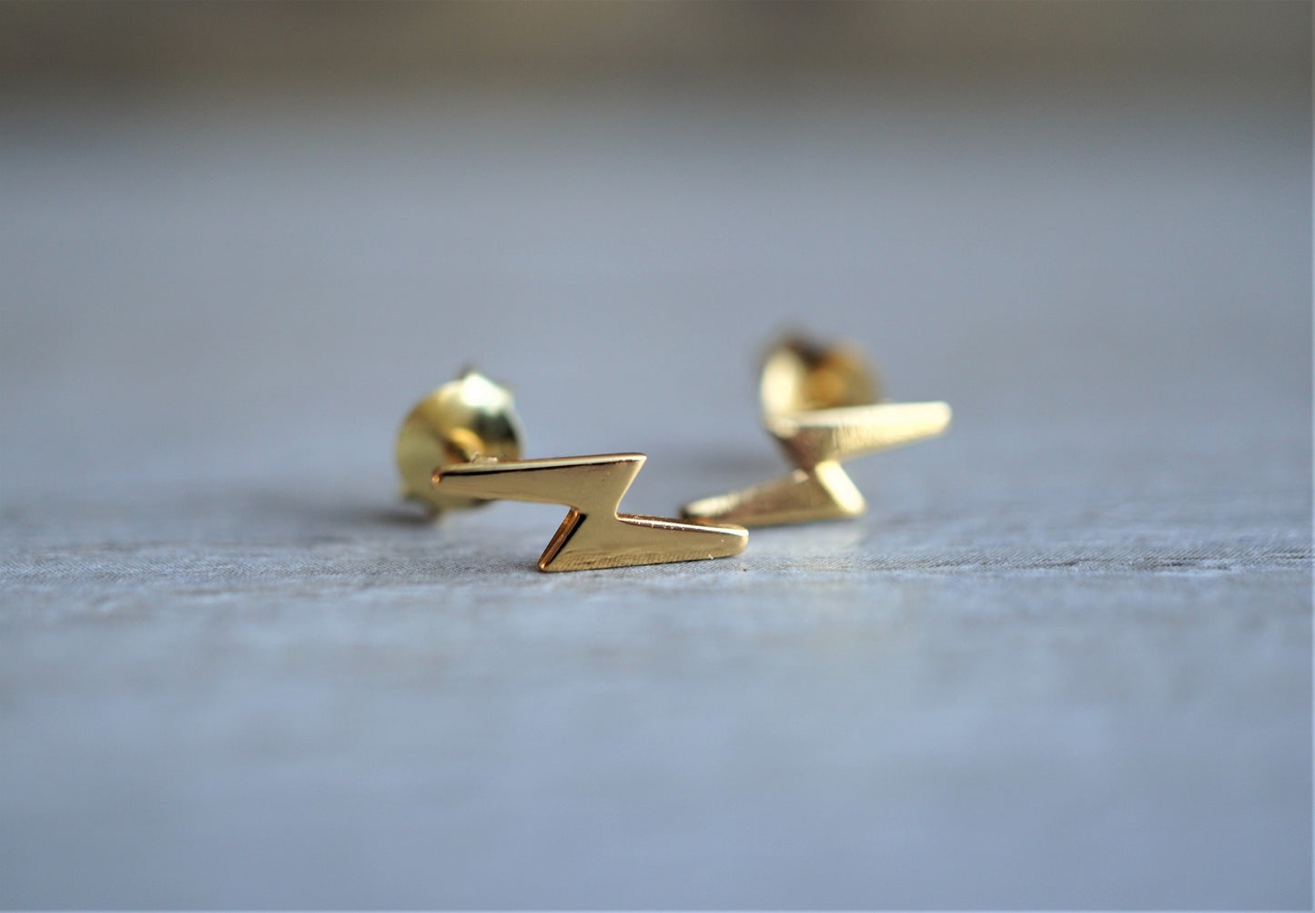 Lightning Sterling Silver Dainty Ear Stud* Feminine * Thunderbolt jewellery