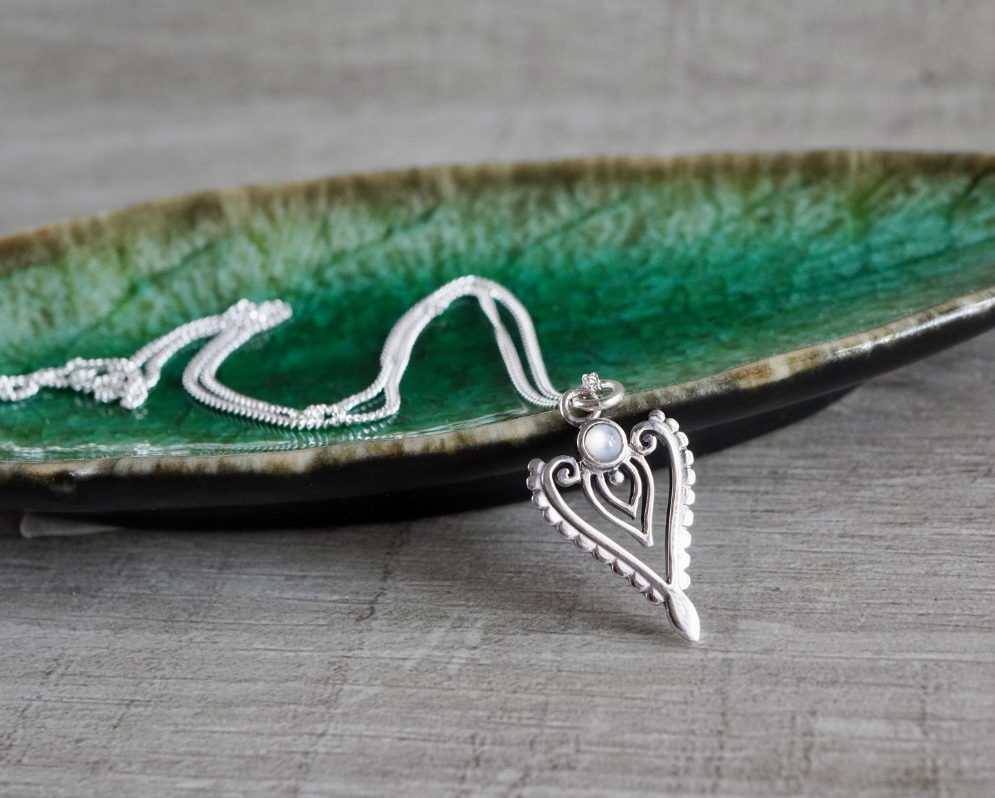 Beautiful Small Filigree Pendant Necklace *Sterling silver * Dainty * Gift for her* Feminine*