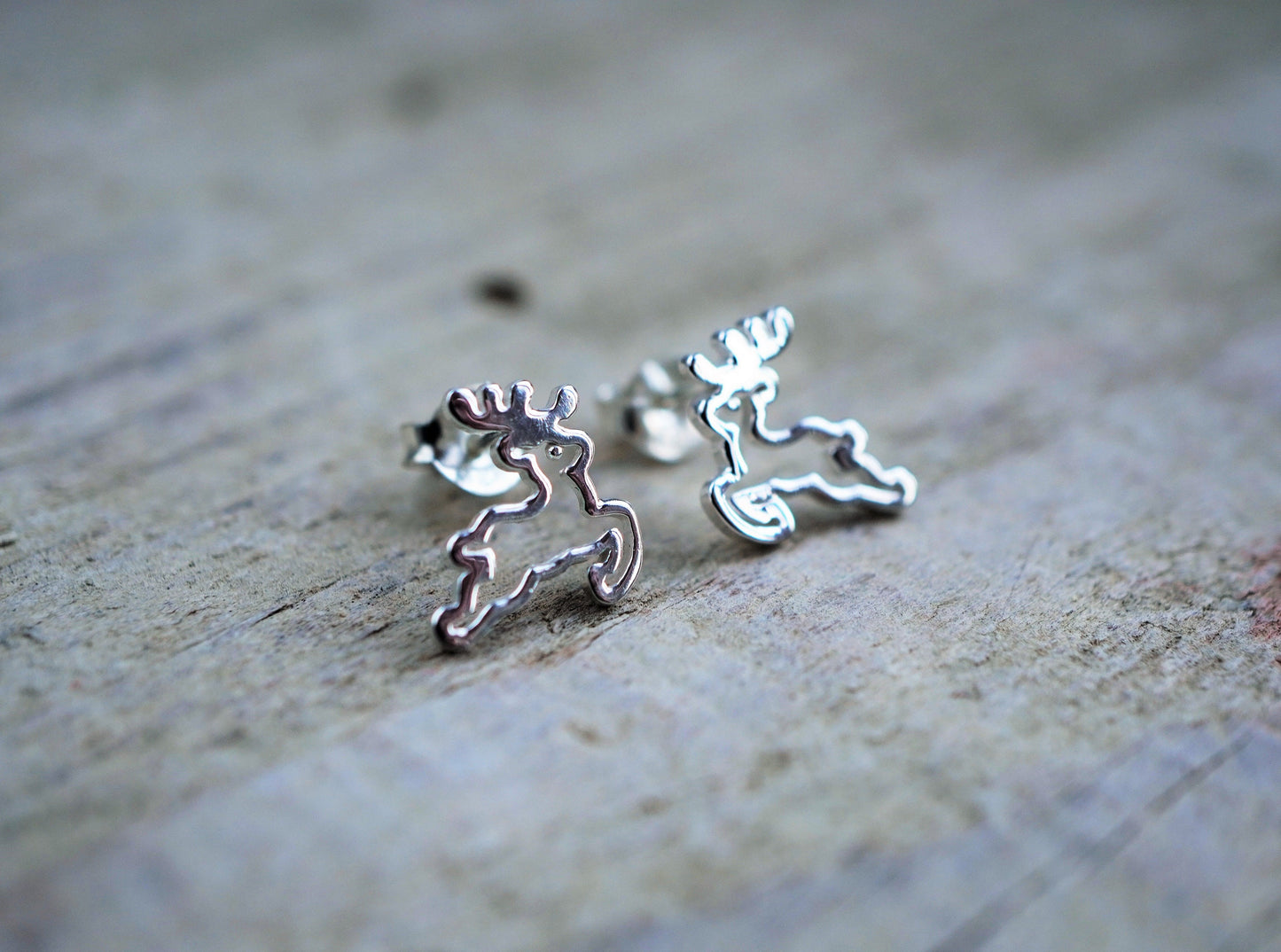Deer Stud Sterling Silver * Christmas earrings * Gift for her