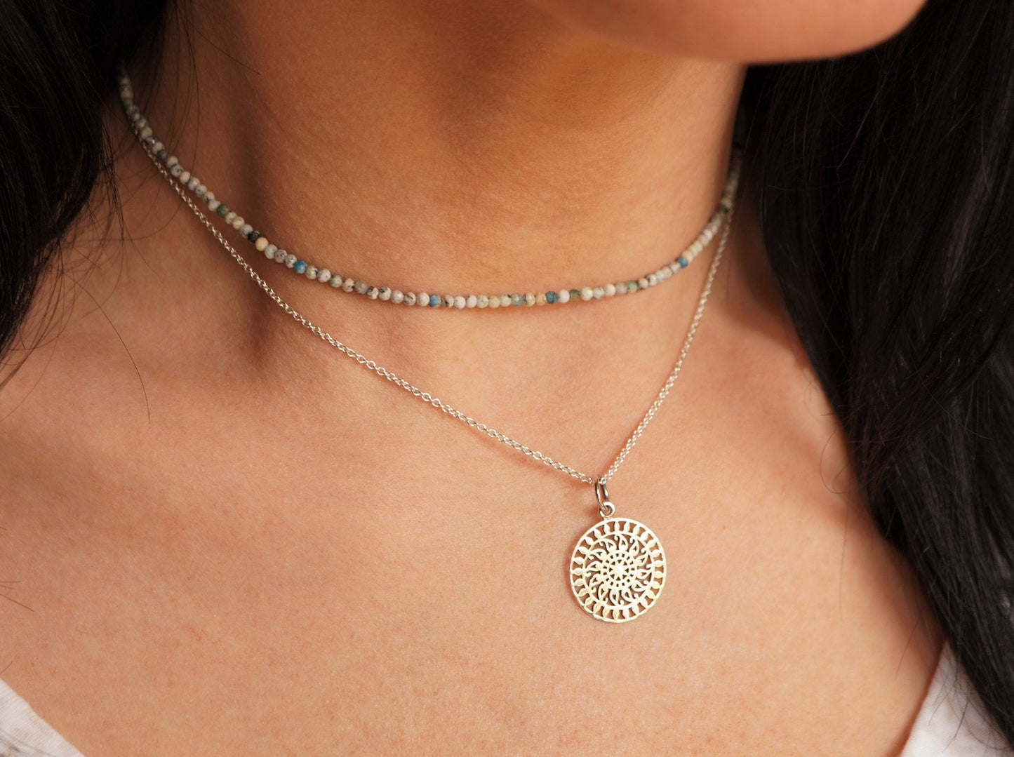 Mandala Sterling Silver Necklace *Boho necklace