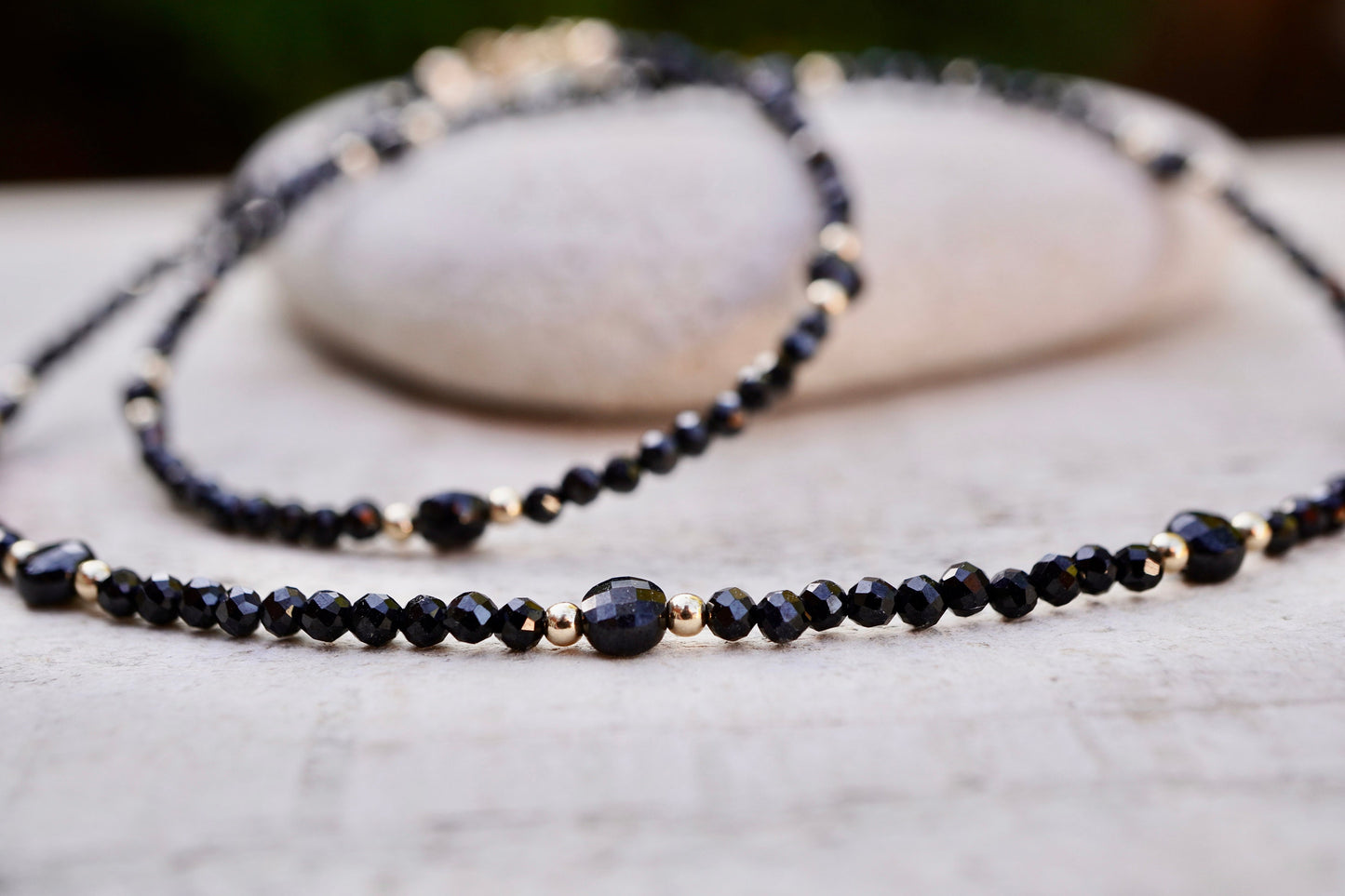 Black Sparkling Spinel Necklace * Choker * Dainty * Shiny Jewelry * Feminine * Gift for her