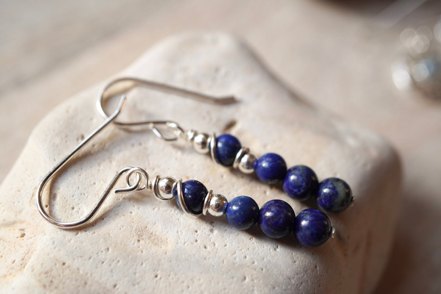 Lapis lazuli Sterling Silver Earrings * September Birthstone * Dainty earrings * Gift for her * Feminine * Talisman stone