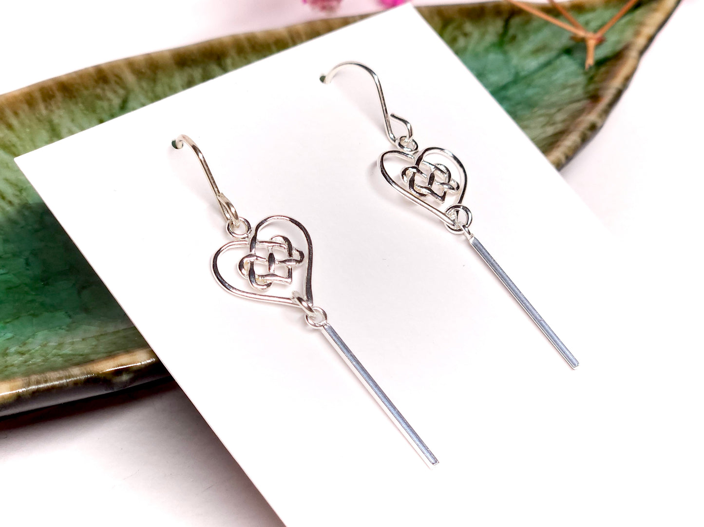 Sterling Silver Celtic Infinity Heart Earrings * Celtic gift * Infinity knot
