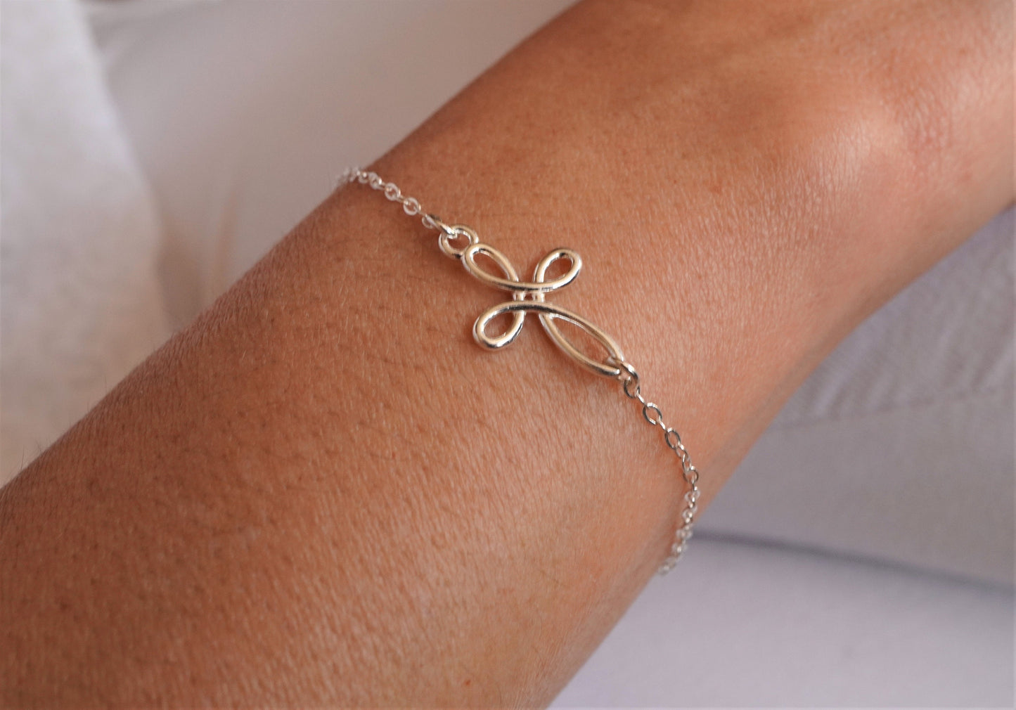 Celtic Infinity Cross Sterling Silver Bracelet * Mothers Bracelet * Eternity cross * Dainty jewelry*  Gift For Her*