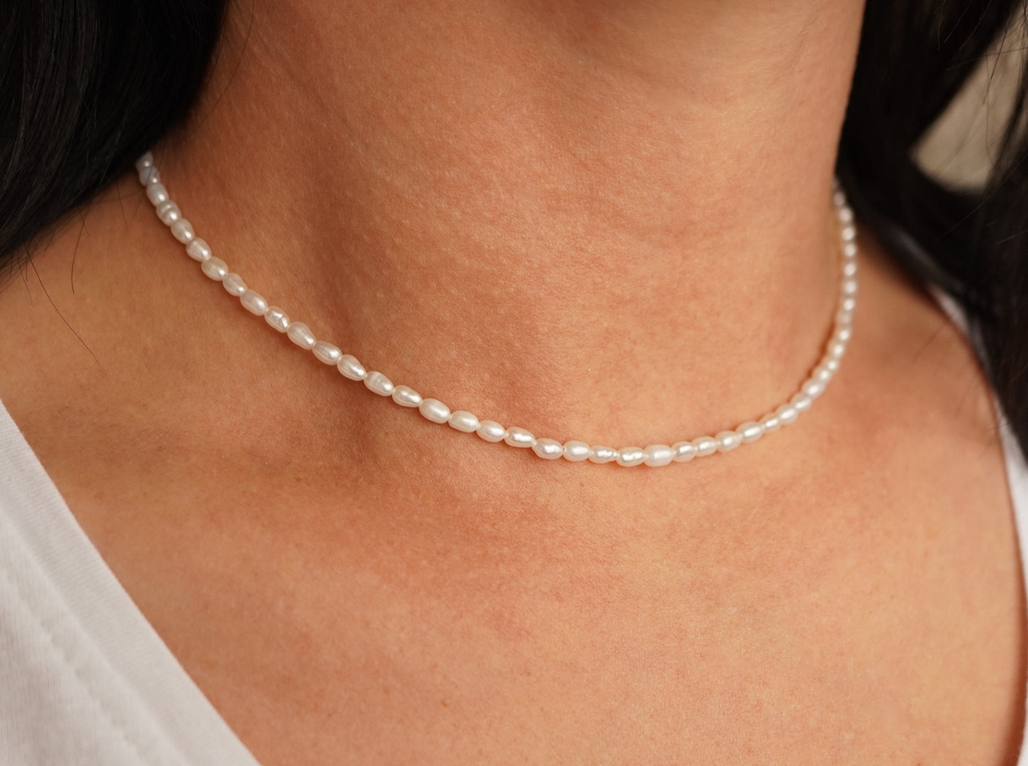Freshwater Pearl Sterling Silver Choker * Pearl Jewellery * Bridesmaid gift * Gift for her * Feminine * Layered necklace