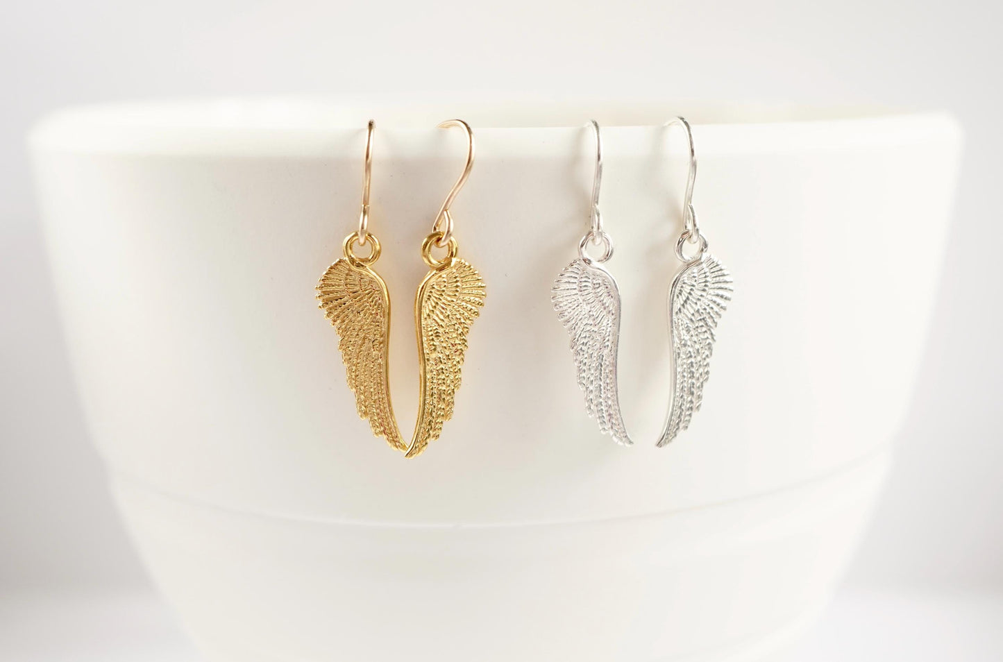 Cute Small Angel Wing Earrings * Dainty earrings * Gift for her *