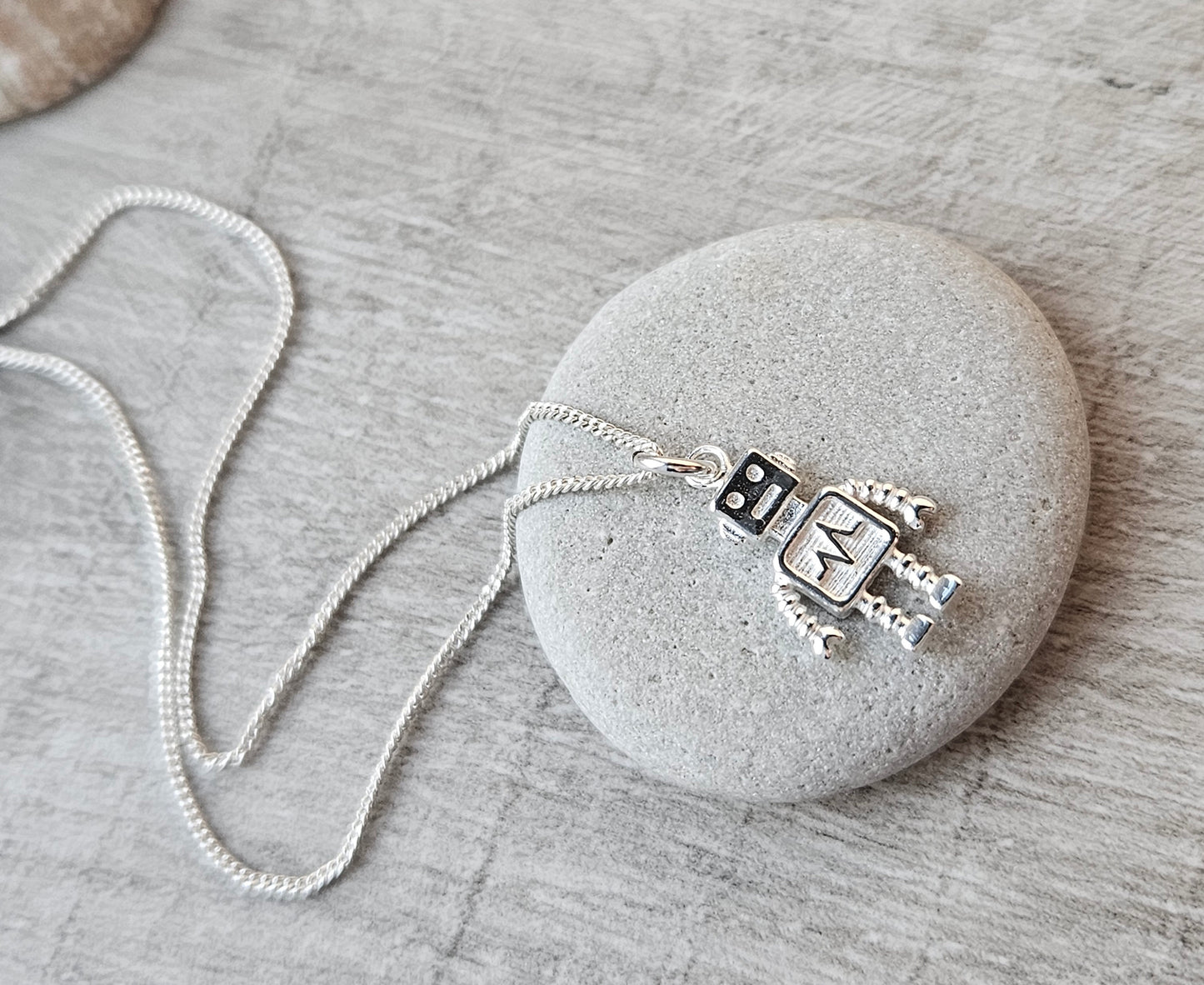 Robot Sterling Silver Necklace * Robot pendant * Gift for her *