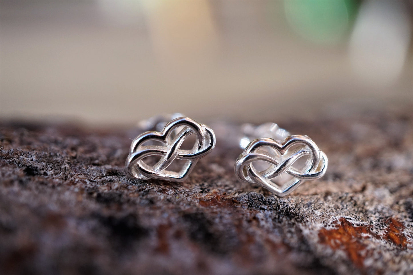 Sterling Silver Infinity Heart Earrings * Stud earrings * Mother earrings * Heart Love jewelry