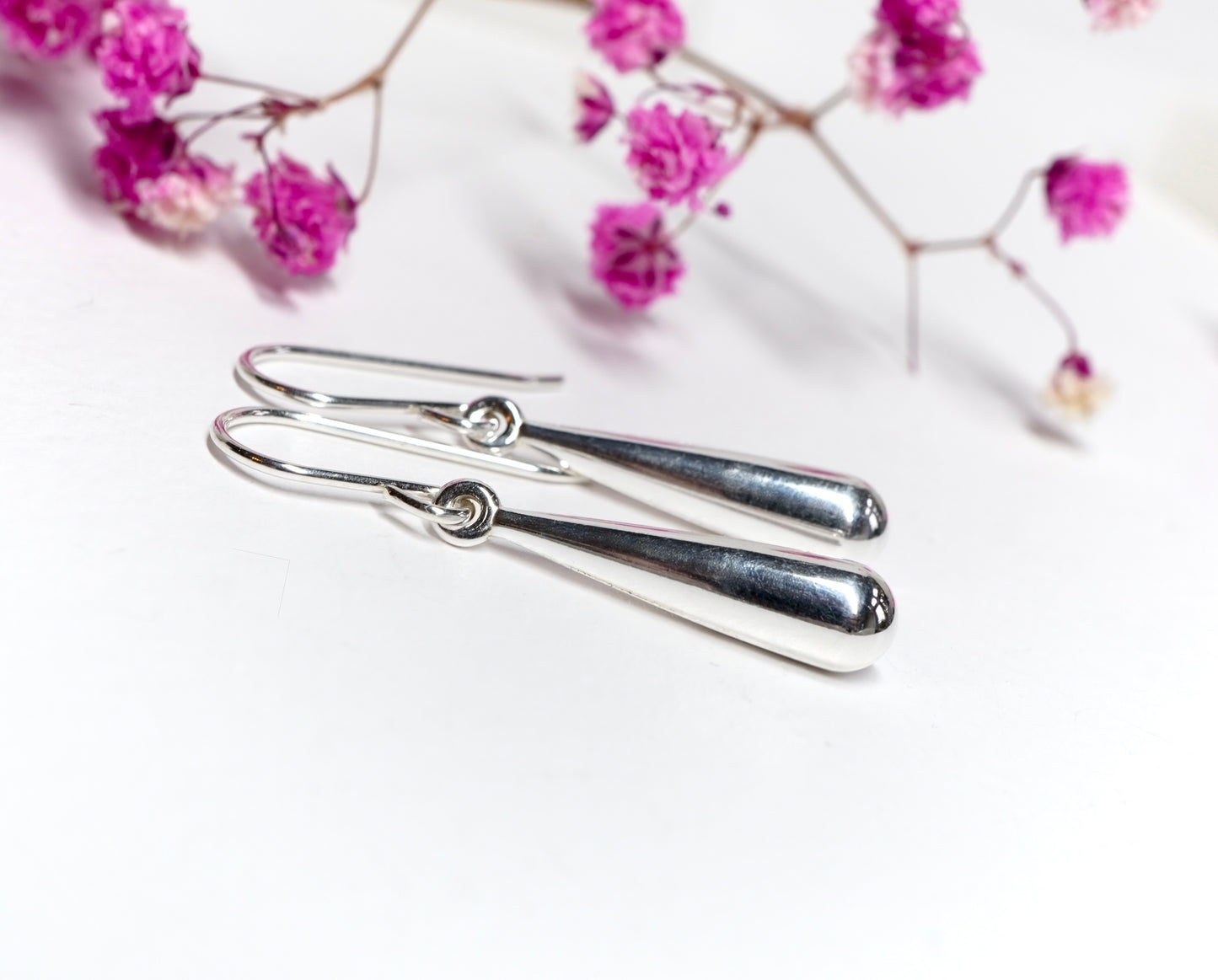 Sterling Silver Teardrop Earrings * Minimalist Drop Earrings * Lightweight Everyday Jewellery