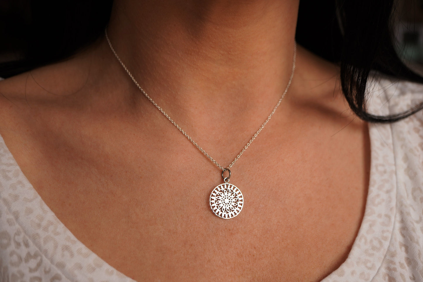 Mandala Sterling Silver Necklace *Boho necklace