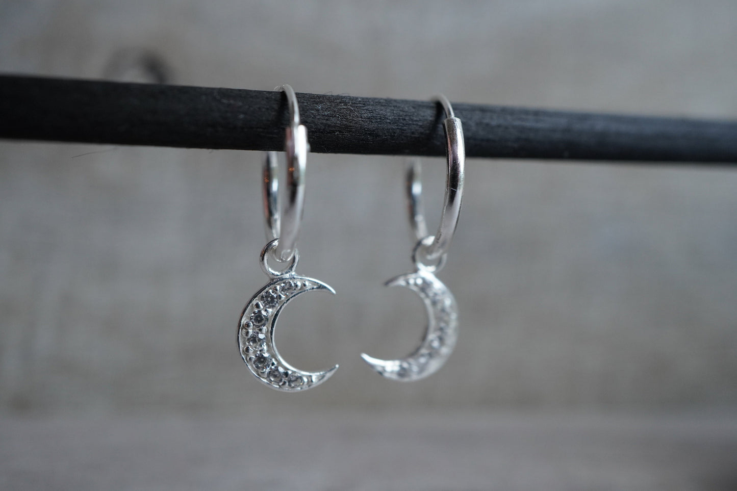 Sterling Silver Moon Hoop earrings * Boho earrings * Moon earrings * Hoop jewellery