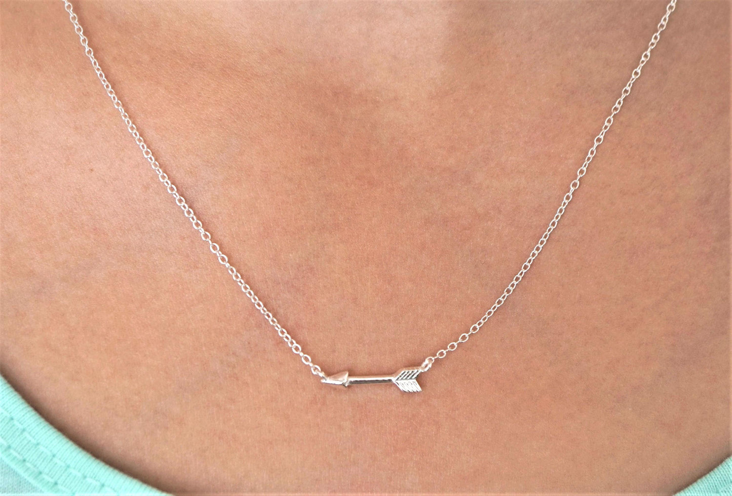 Arrow Sterling Silver Dainty Necklace* Feminine* Layered necklace* Arrow jewelry