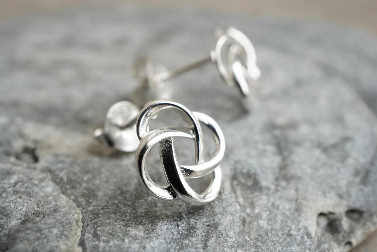 Sterling Silver Celtic Knot Stud * Celtic Jewelry * Knot Earrings *