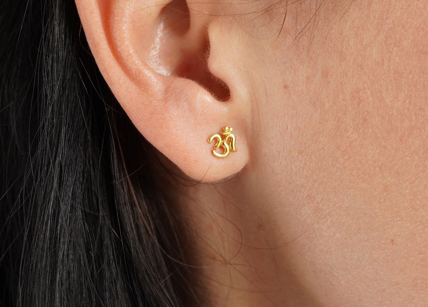 Ohm Sterling Silver Stud * Yoga jewellery * Om earrings * Ancient symbol