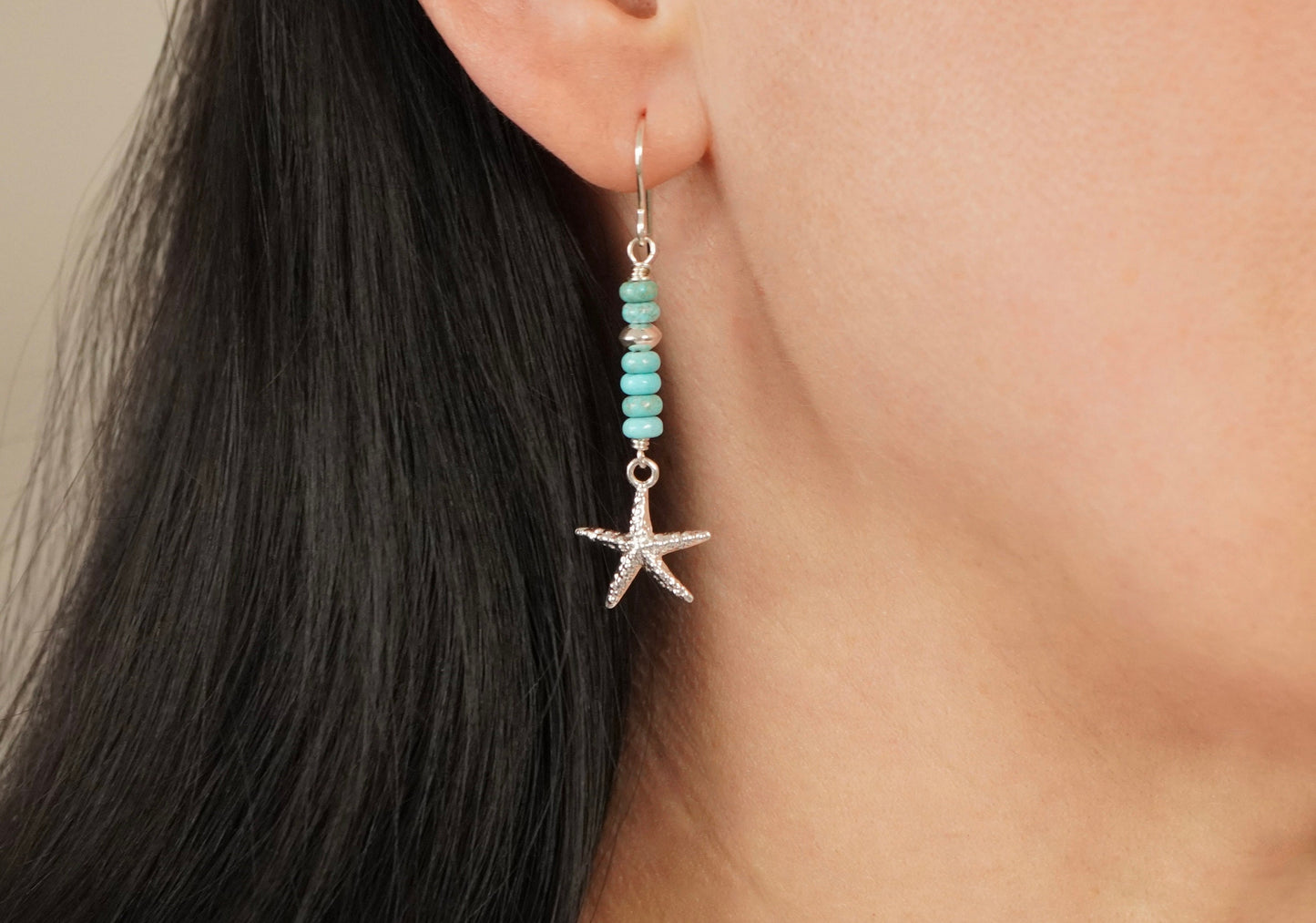 Starfish Sterling Silver Earrings * Summer jewellery * Nautical Earrings *