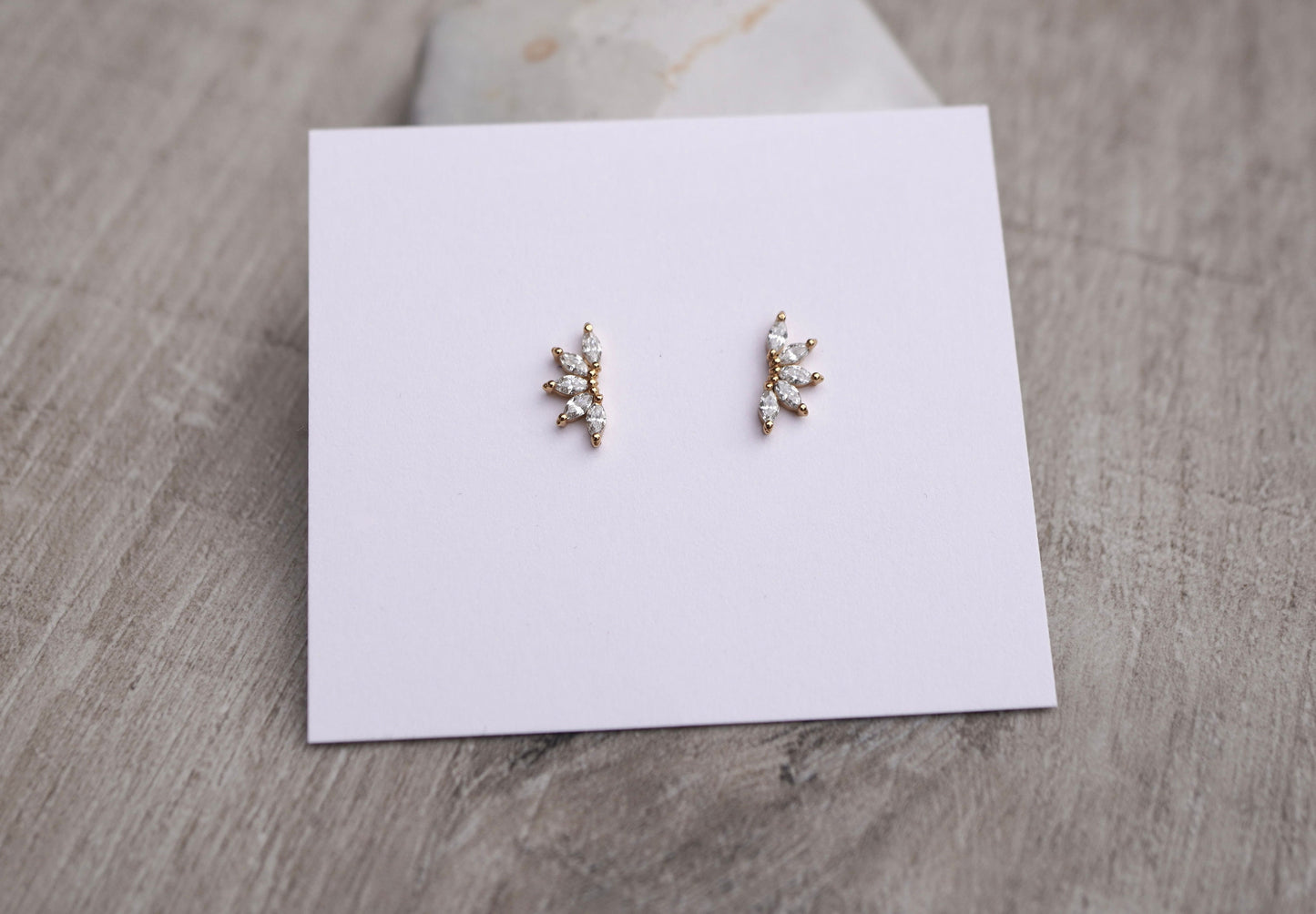 Golden Small Stud Sterling Silver * Feminine jewellery * Gold stud * Boho stud