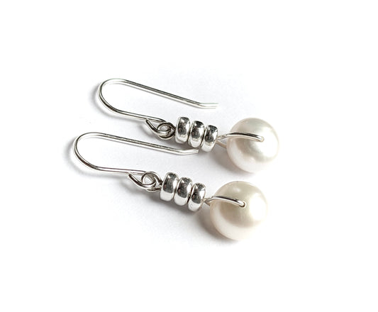 Sterling Silver Pearl Earrings  * Pearl earrings * Gift for her