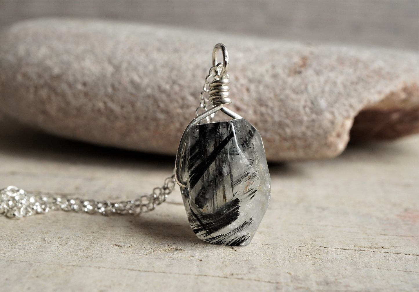 Long Stone Necklace * 80cm Necklace * Belcher Sterling Silver Necklace