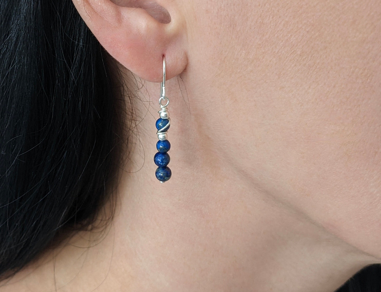 Lapis lazuli Sterling Silver Earrings * September Birthstone * Dainty earrings * Gift for her * Feminine * Talisman stone