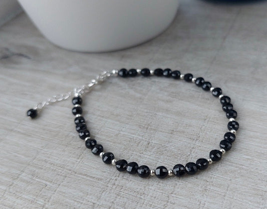 Black Sparkling Spinel Bracelet * Black Bracelet * Feminine * Gift for her