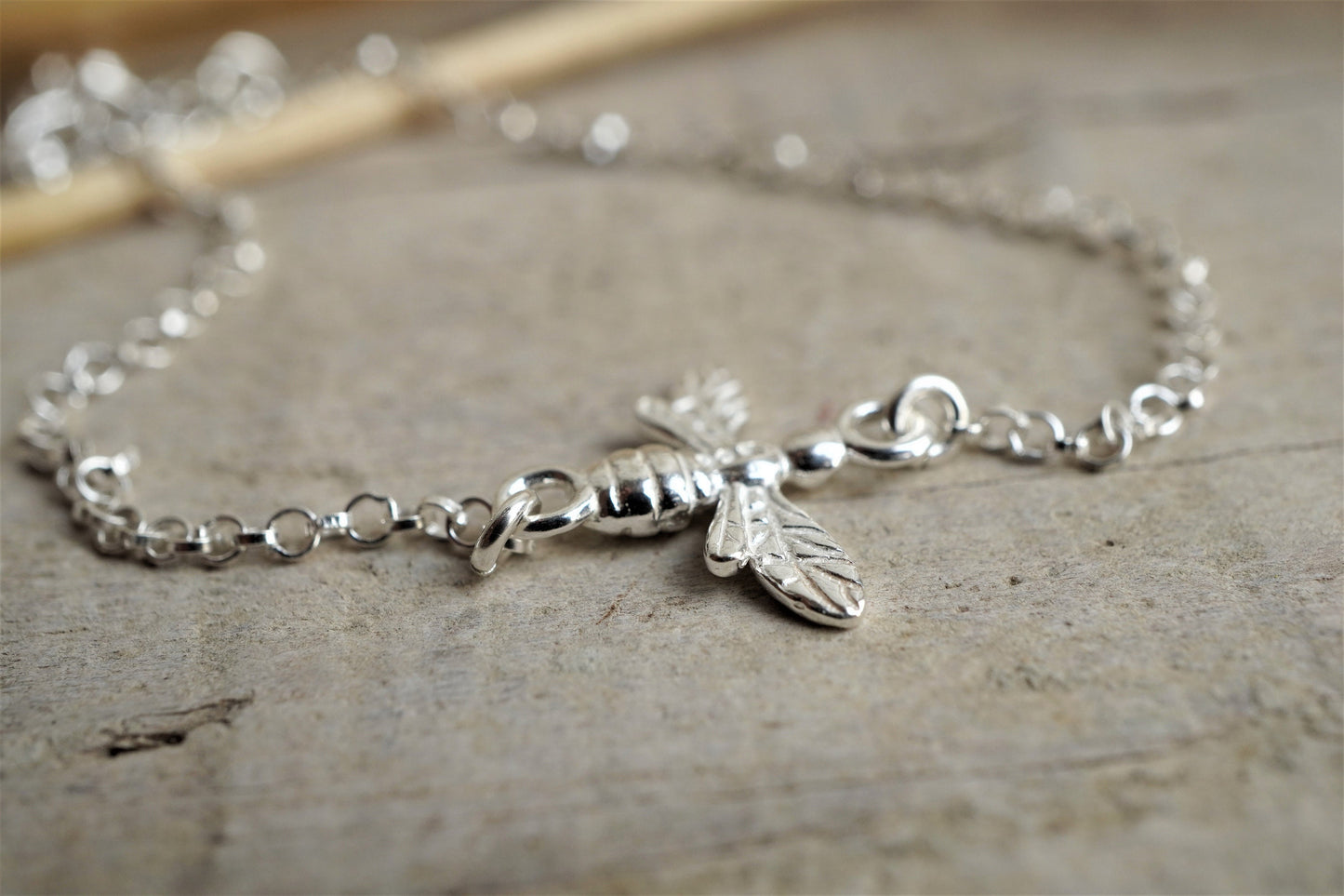 Bee Sterling Silver Dainty Bracelet * Layered Bracelet * Bee fan * HoneyBee * Gift for her