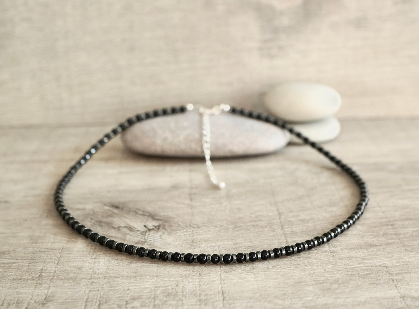 Onyx Hematite Necklace * Black jewellery * Onyx necklace * Black necklace