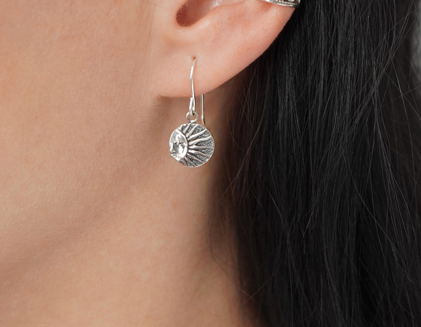 Sterling Silver Sun & Moon Earrings * Moon earrings * Sun earrings
